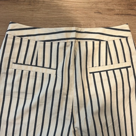Mo Vint Women Cropped Stripe Wide Leg Pants, Blue Stripe Size - Medium NWT - Picture 7 of 12